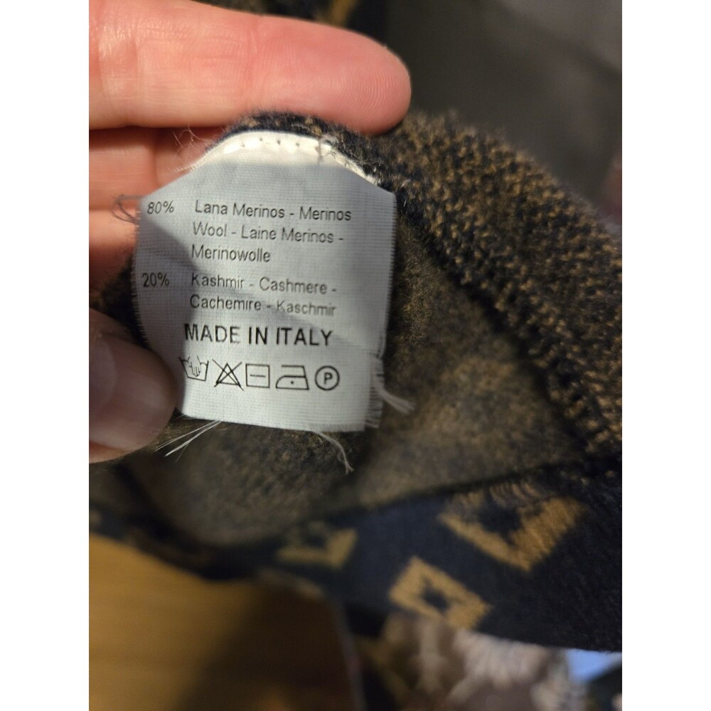Altea Wool Cashmere Patterned Navy & Beige Jacket Blazer Cardigan, Italy - Picture 6 of 10